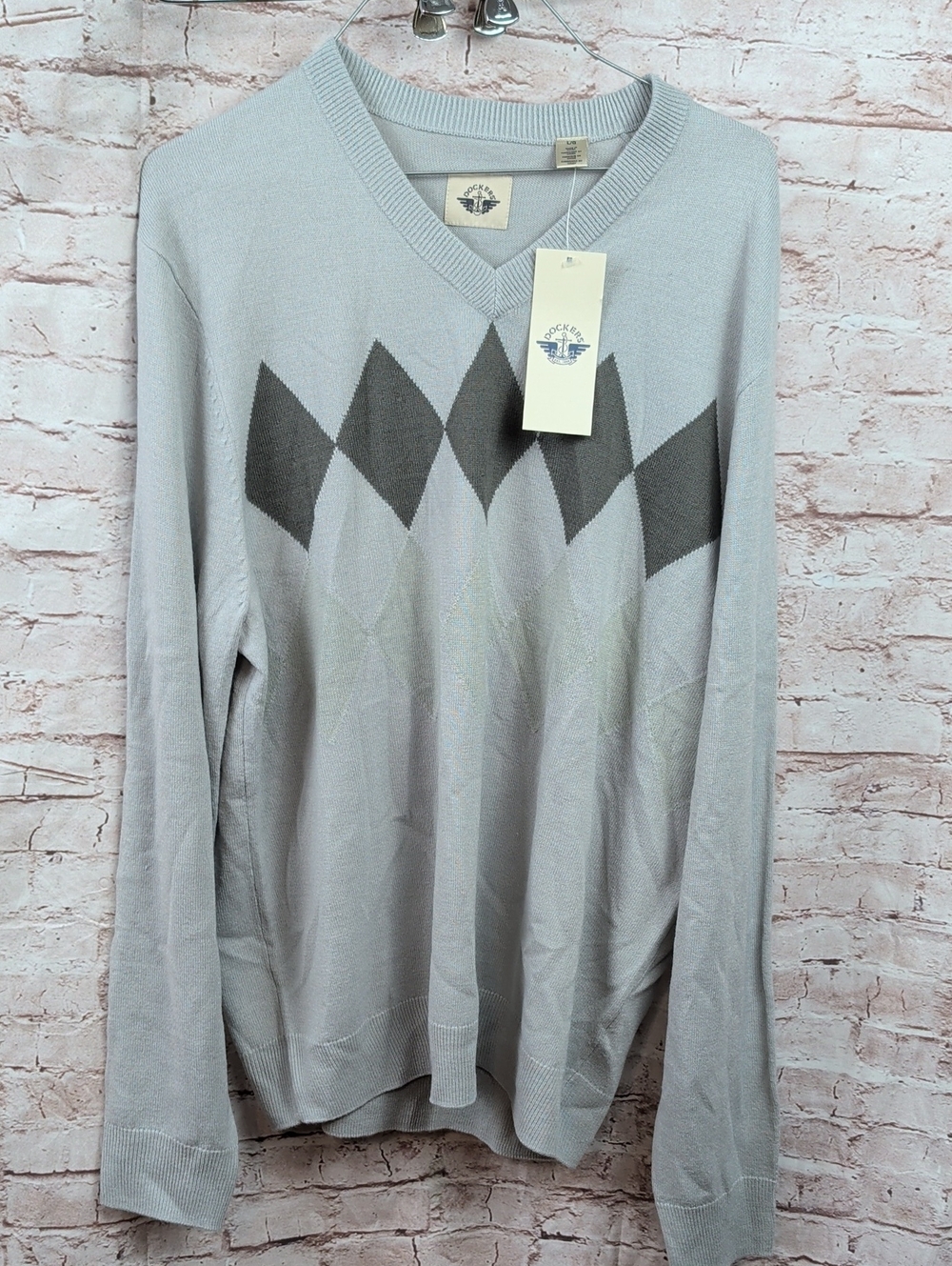 Dockers Men's Light Gray V-Neck Sweater Large New Nwt